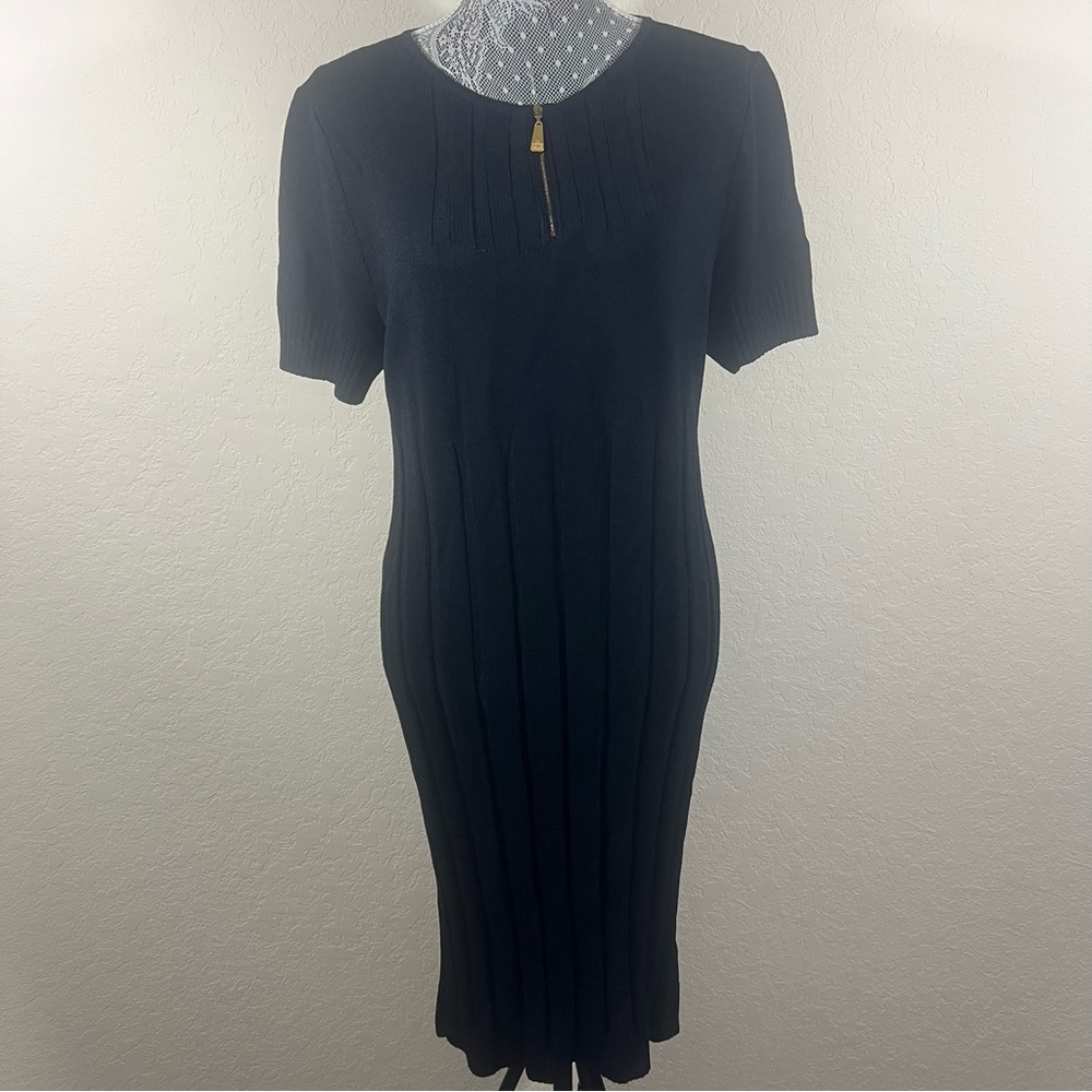 St. John Sport Navy Blue Ribbed Dress Women’s Size Large